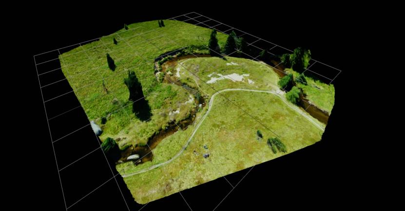 Fotogrammetrický 3D model povodí potoka Jizerka v obci Jizerka