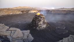 Lava lake surface of the Ert Ale Volcano, Afar