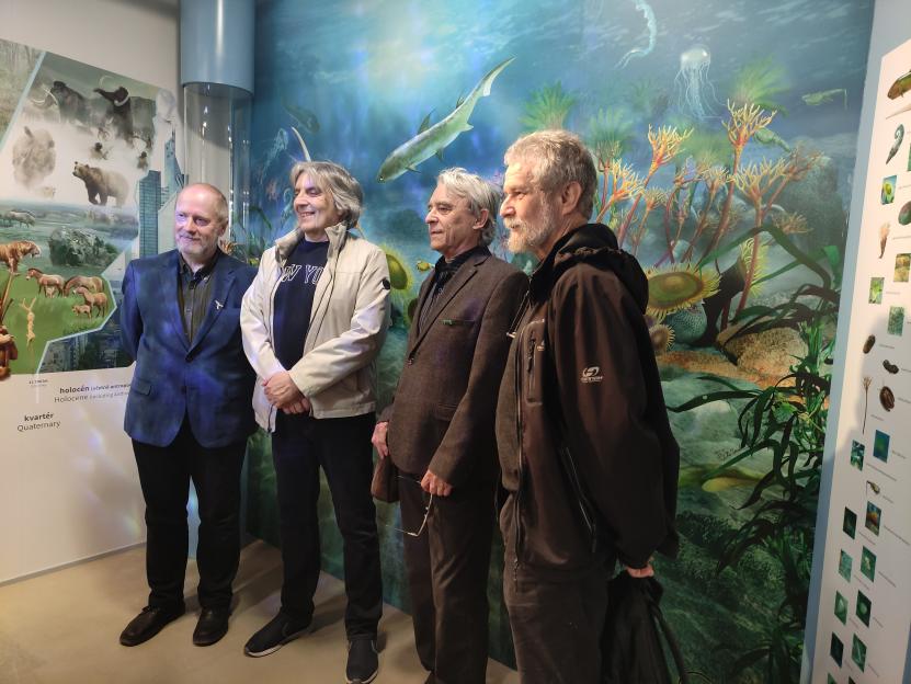 Autoři expozice - společné foto. Zleva P. Budil, J. Sovák, J. Hromas a V. Turek.