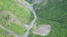 A landslide regularly blocking the river